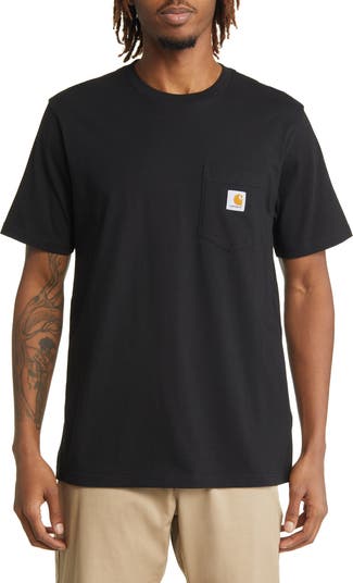 Tシャツ・カットソー CARHARTT WIP Organic cotton t-shirt with logo embroidery Carhartt WIP logo-embroidered Cotton T-shirt | Black | FARFETCH