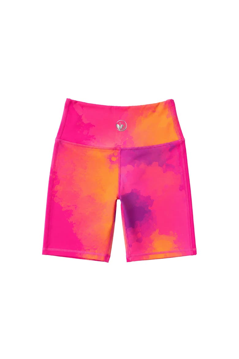 Watercolor Activewear Bike Shorts, Alternate, color, Multi