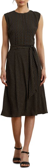 【Lauren Ralph Lauren】Belted Crepe Sleeveless Dress Belted Crepe Sleeveless Dress for Women | Ralph Lauren® CV