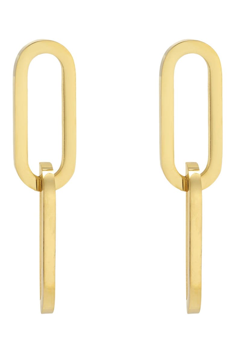 18k Gold Plated Double Link Drop Earrings, Alternate, color, GOLD