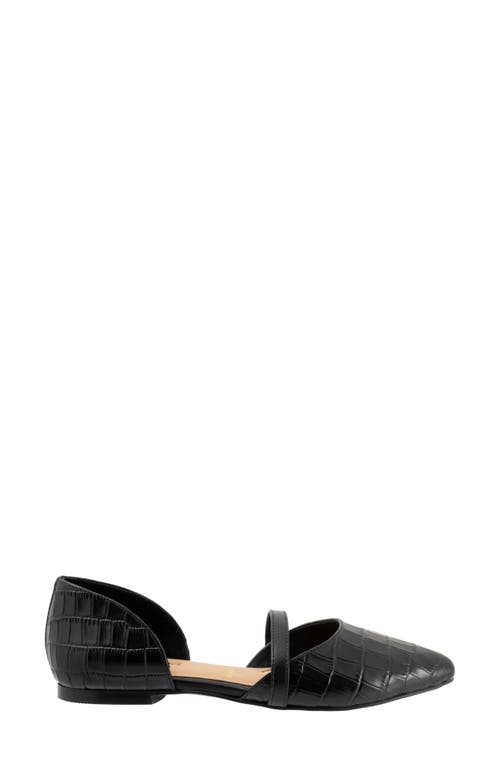 Trotters Emory D'orsay Pointed Toe Flat In Black