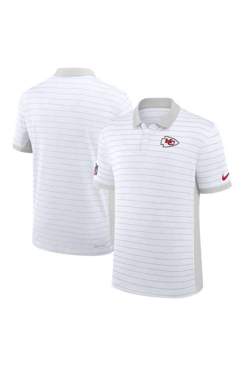 Men's Nike White Kansas City Chiefs Sideline Victory Stripe Performance Polo, Alternate, color, White