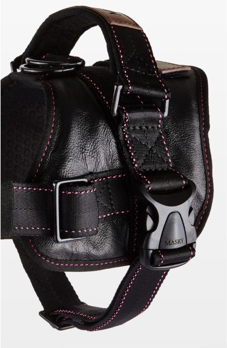 Masky Signature Leather Dog Harness, Alternate, color, Black