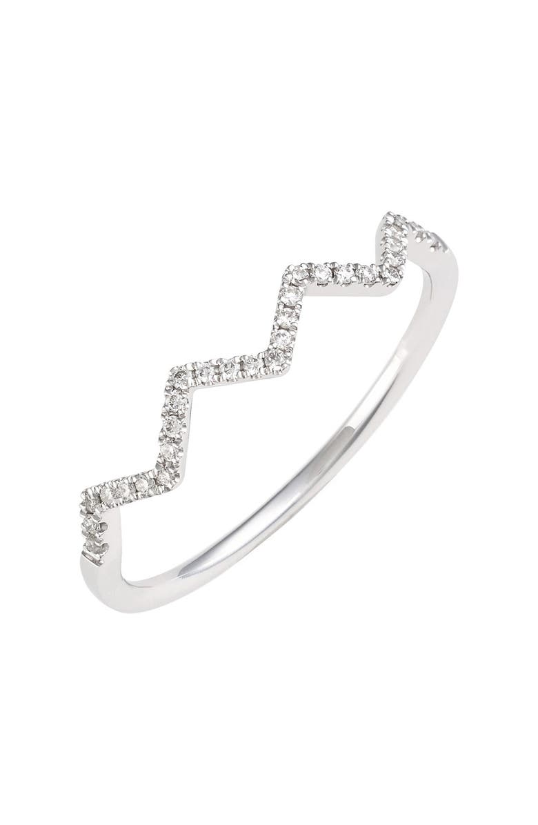 Bony Levy 'Stackable' Zigzag Diamond Ring, Main, color, 
