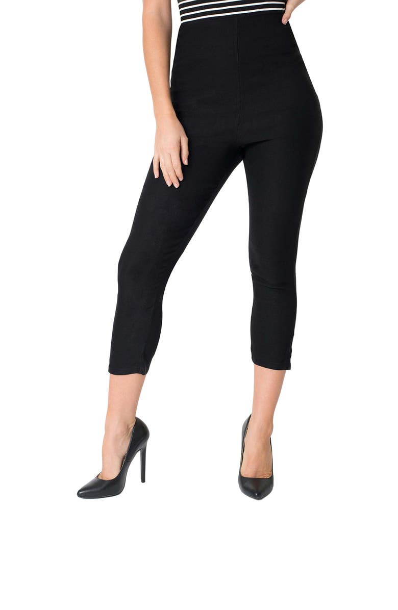Unique Vintage Rachelle Capri Pants, Alternate, color, Black