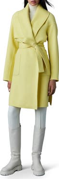 Mackage Thalia Double Face Tie Waist Wool Coat