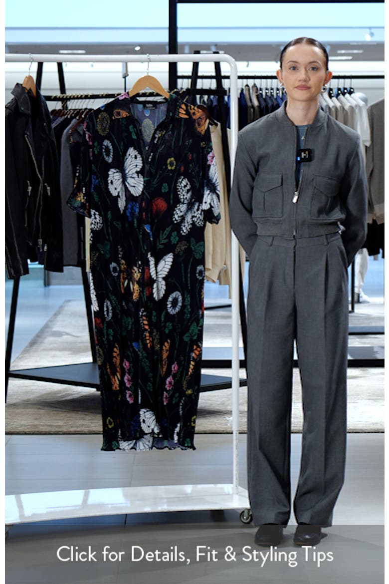 So Far So Good Print Plissé Satin Shirtdress video