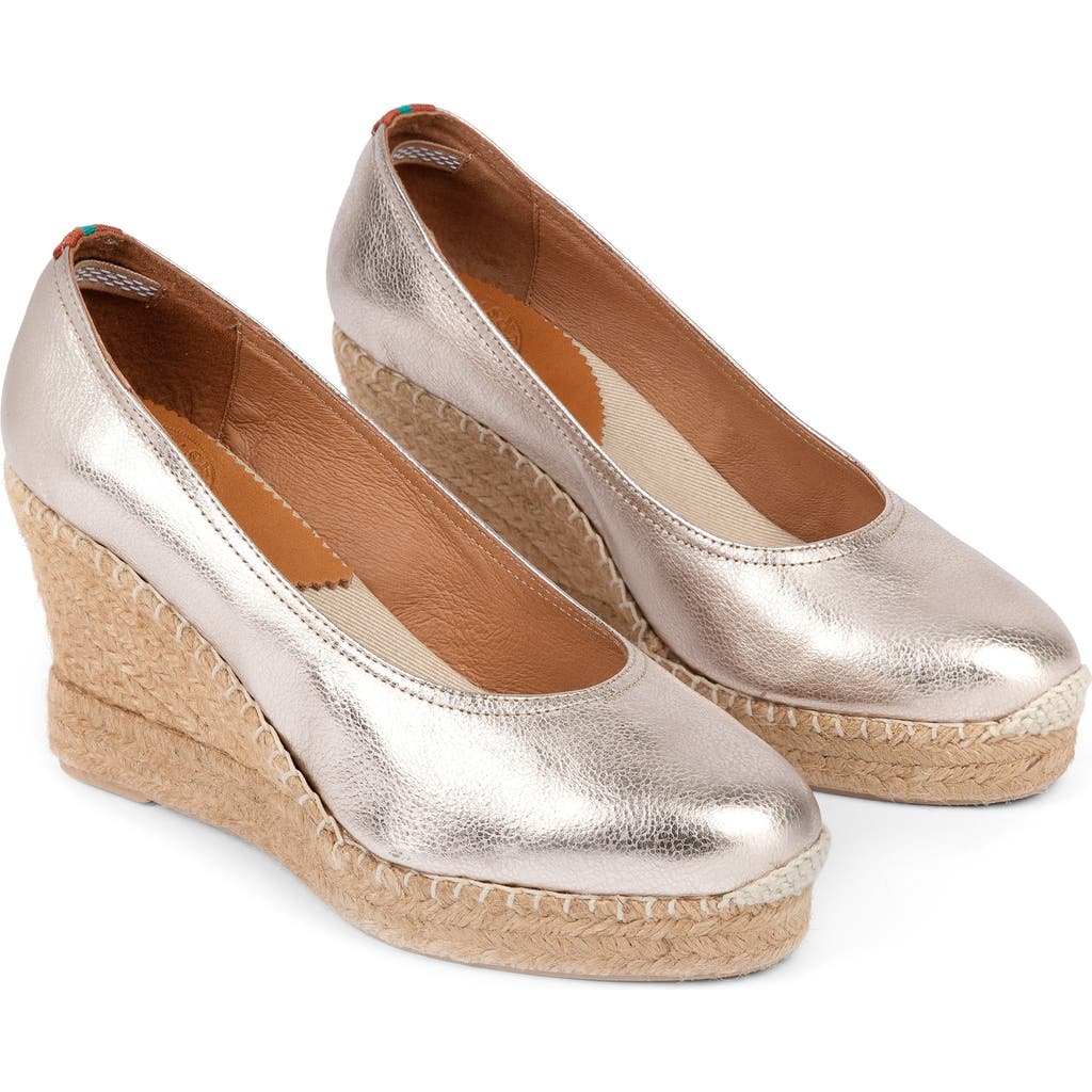 Penelope Chilvers Scoop Espadrille Platform Wedge Pump In Champagne