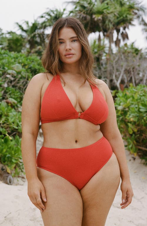 Mango Textured Bikini Top