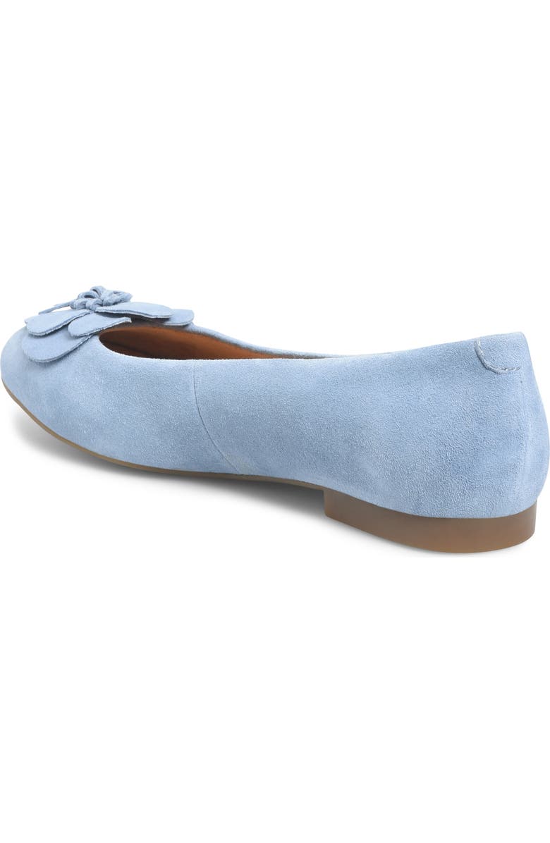 Børn Petula Flower Embellished Flat, Alternate, color, Light Blue Suede