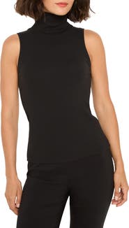 NIC+ZOE Perfect Knit Sleeveless Rib Turtleneck Top