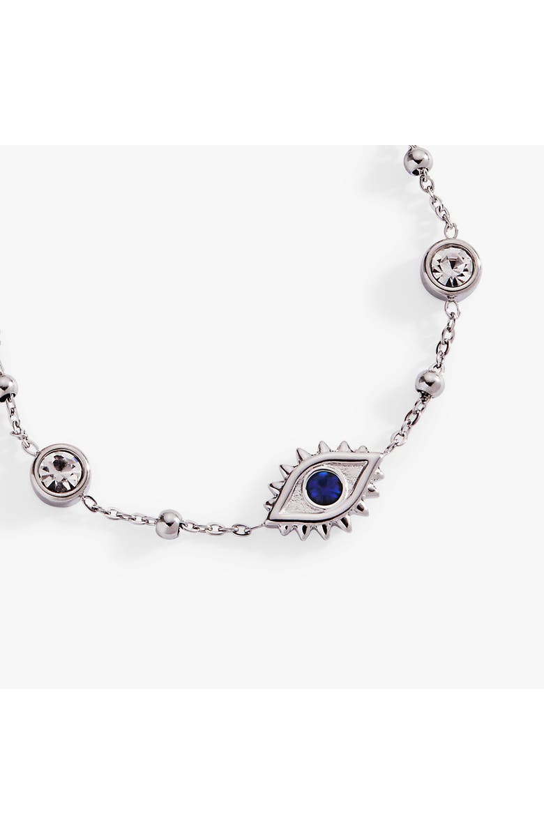 Alex and Ani Evil Eye Crystal Stone Chain Bracelet, Alternate, color, Silver
