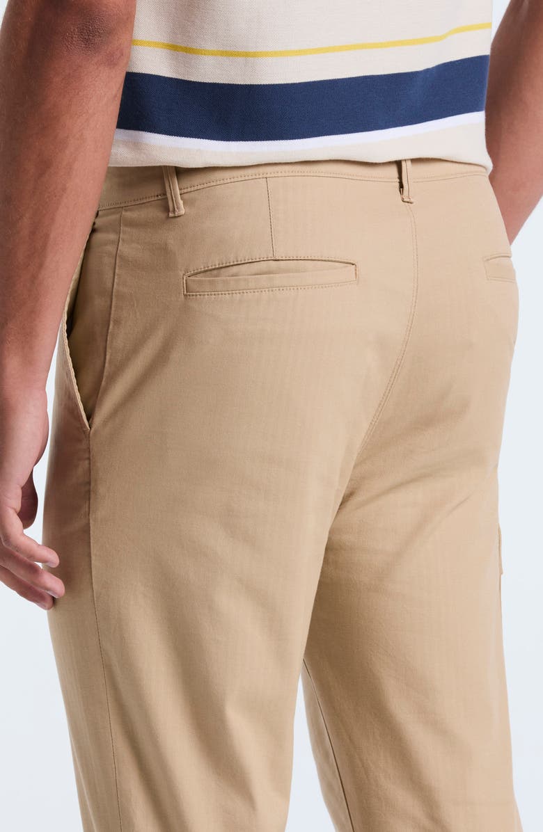 Original Penguin Stretch Cotton Blend Herringbone Straight Leg Cargo Pants, Alternate, color, Travertine