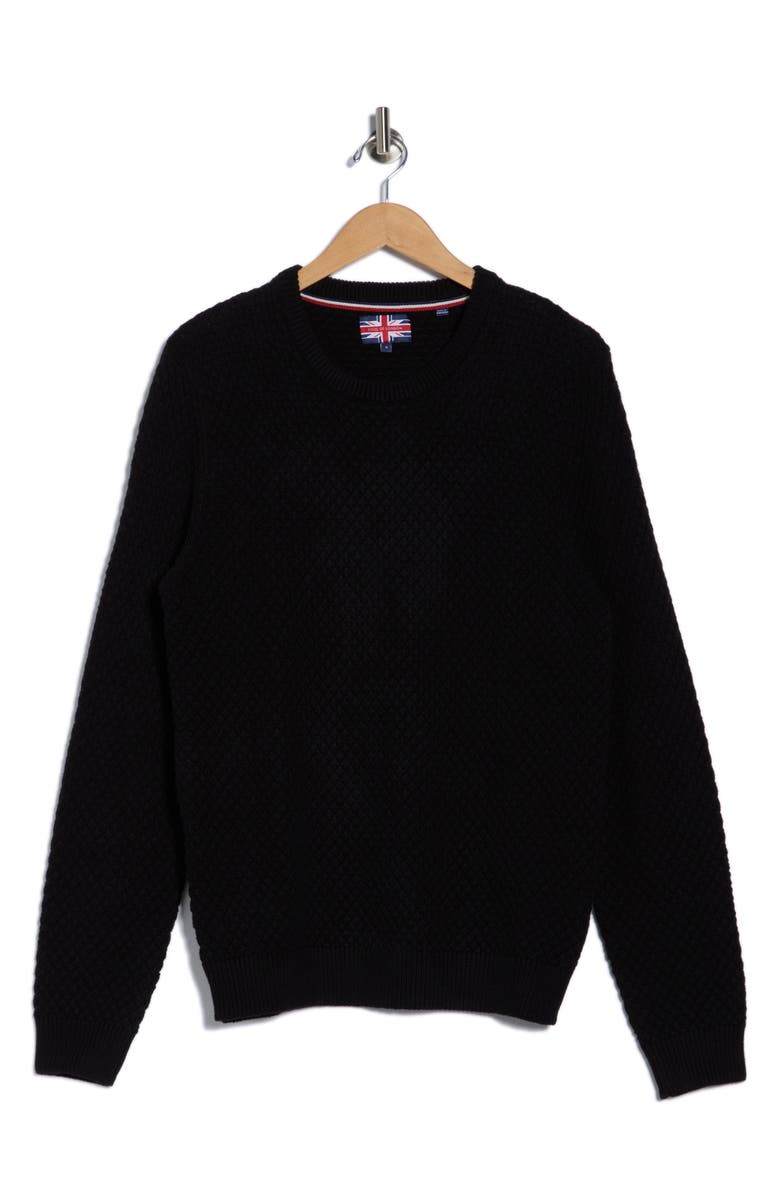 SOUL OF LONDON Cotton Crewneck Sweater, Alternate, color, Black