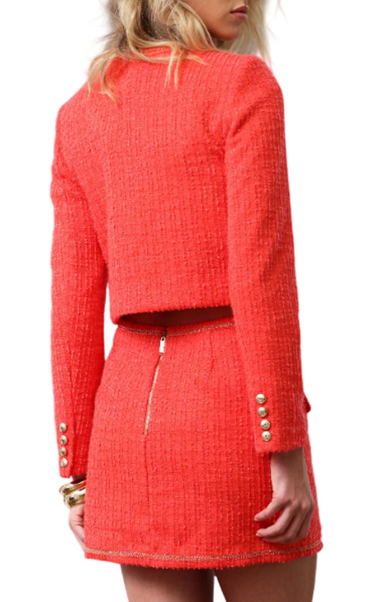 Walter Baker Kit Tweed Jacket, Alternate, color, Coral Tweed