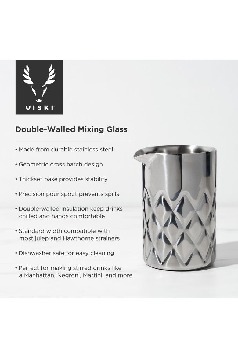 Admiral Double Walled Mixing Glass in in Stainless Steel, Alternate, color, Silver