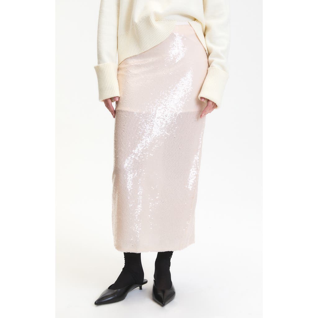 Deluc Logan Sequin Maxi Skirt In White