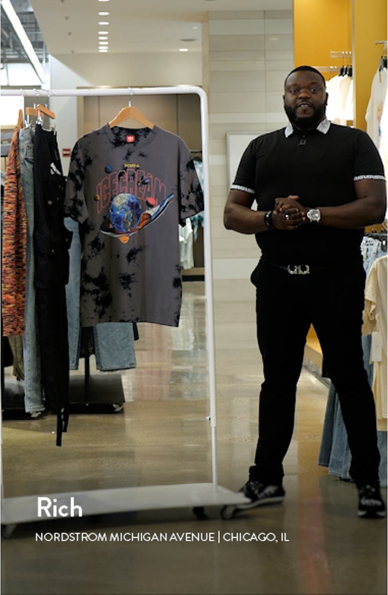 Eat Up Oversize Tie Dye Cotton Graphic T-Shirt, sales video thumbnail