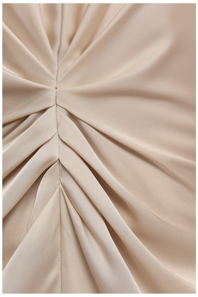 Georgianna Center Ruched Satin Maxi Dress, Alternate, color, DOVE
