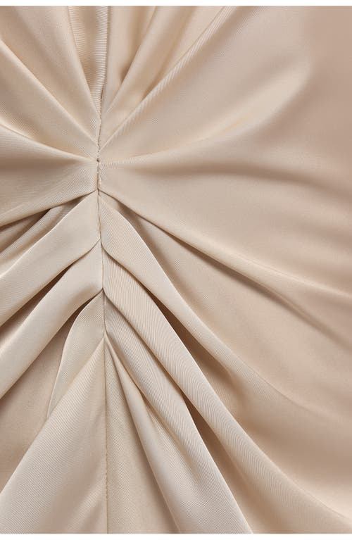 Petal And Pup Petal & Pup Georgianna Center Ruched Satin Maxi Dress In Gray