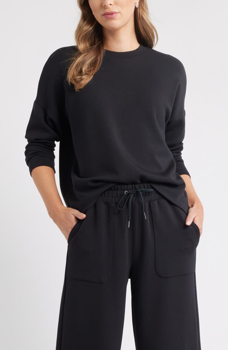 Caslon<sup>®</sup> Soft Touch Sweatshirt, Main, color, Black