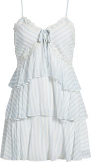 LoveShackFancy Marlia Stripe Tiered Minidress