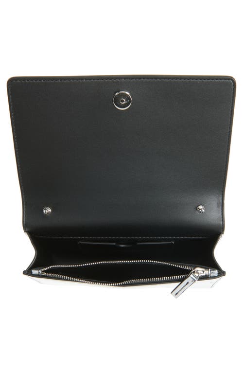 Off-white Jitney 0.5 Quote Faux Leather Shoulder Bag In Silver - Black
