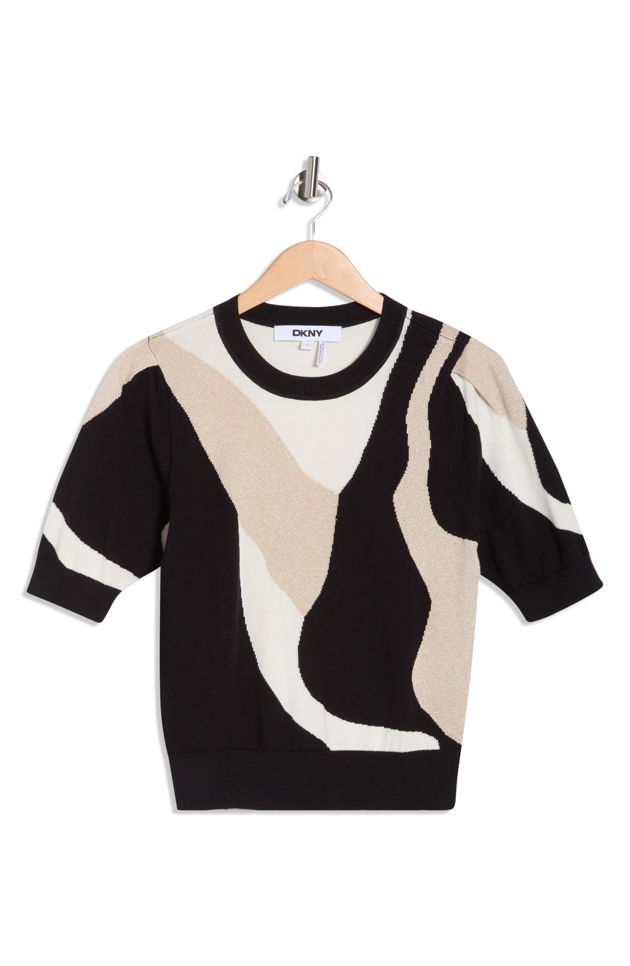 DKNY Abstract Short Sleeve Sweater