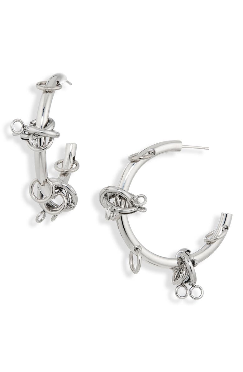Justine Clenquet Fiona Hoop Earrings, Main, color, Palladium