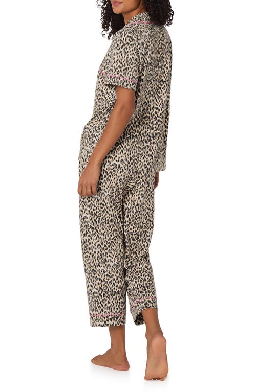 Bedhead Pajamas Print Stretch Organic Cotton Crop Pajamas In Burgundy