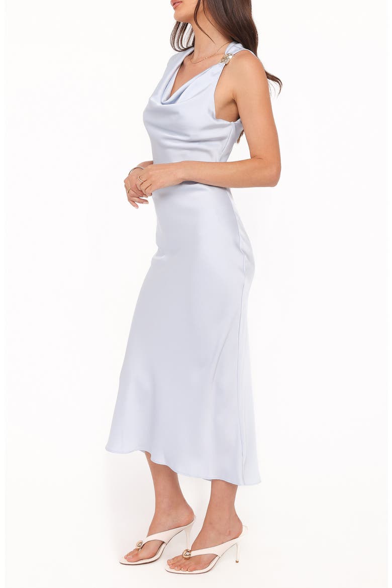 Ellory Cowl Neck Satin Maxi Dress, Alternate, color, POWDER BLUE