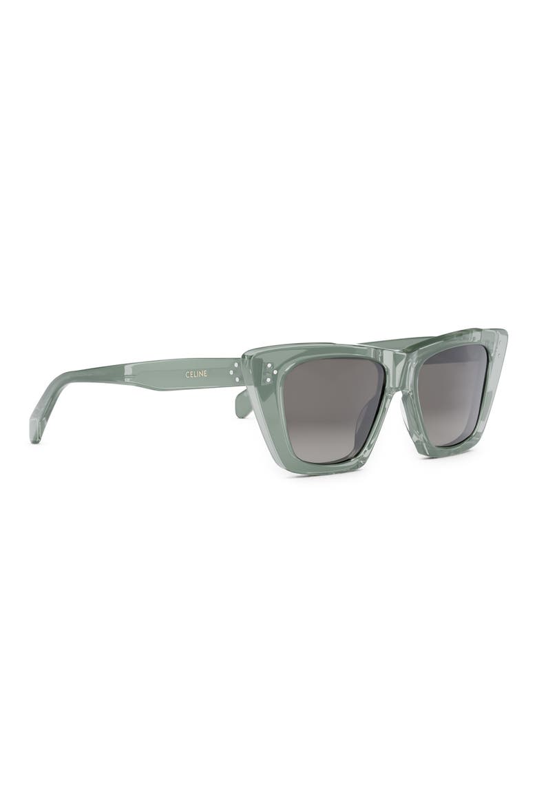 51mm Cat Eye Sunglasses, Alternate, color, SHINY LIGHT GREEN / SMOKE
