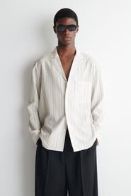 COS Striped Textured Camp-collar Shirt