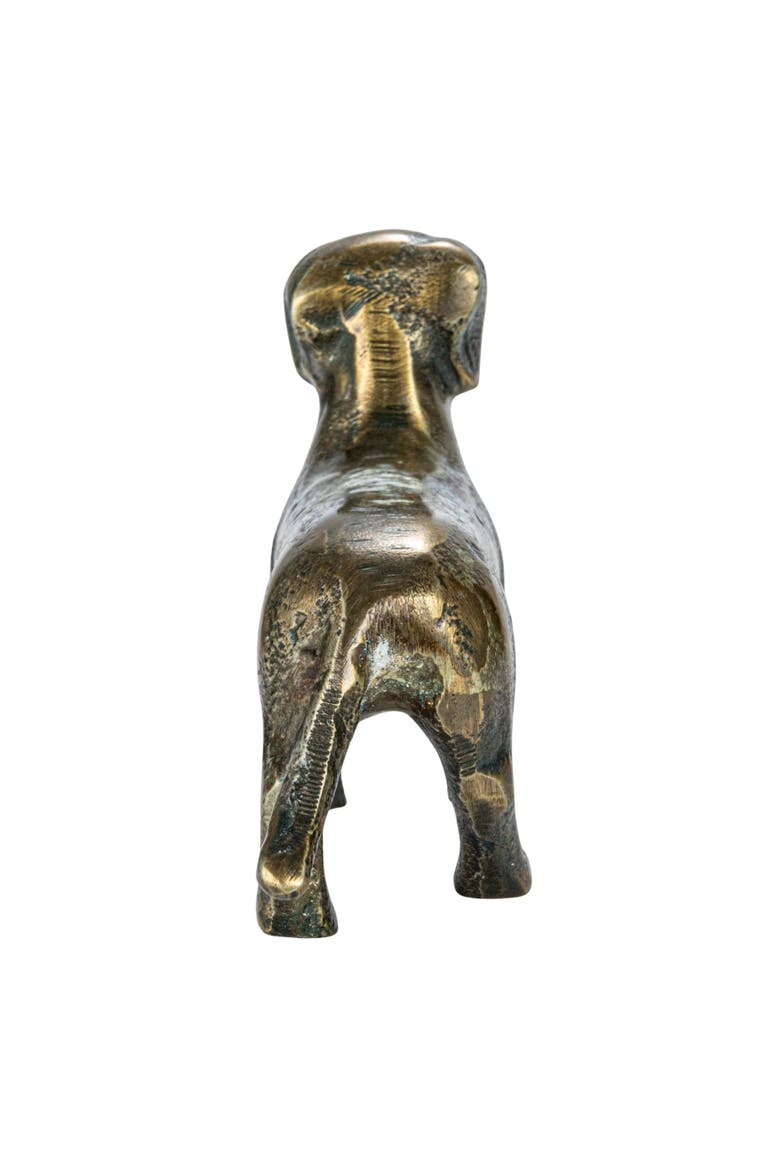 Antique Cast Aluminum Dachshund Accent Decor, Brass, Alternate, color, Brass