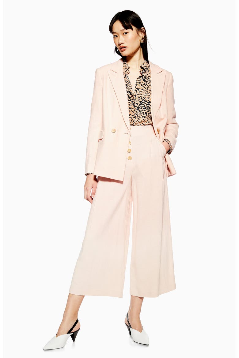 Coco Linen Blazer, Alternate, color, BLUSH