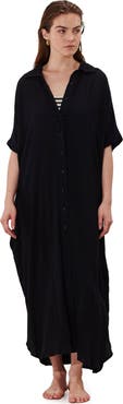 Gottex Beach Life Solena Crêpe Oversized Shirt Dress Cover-Up