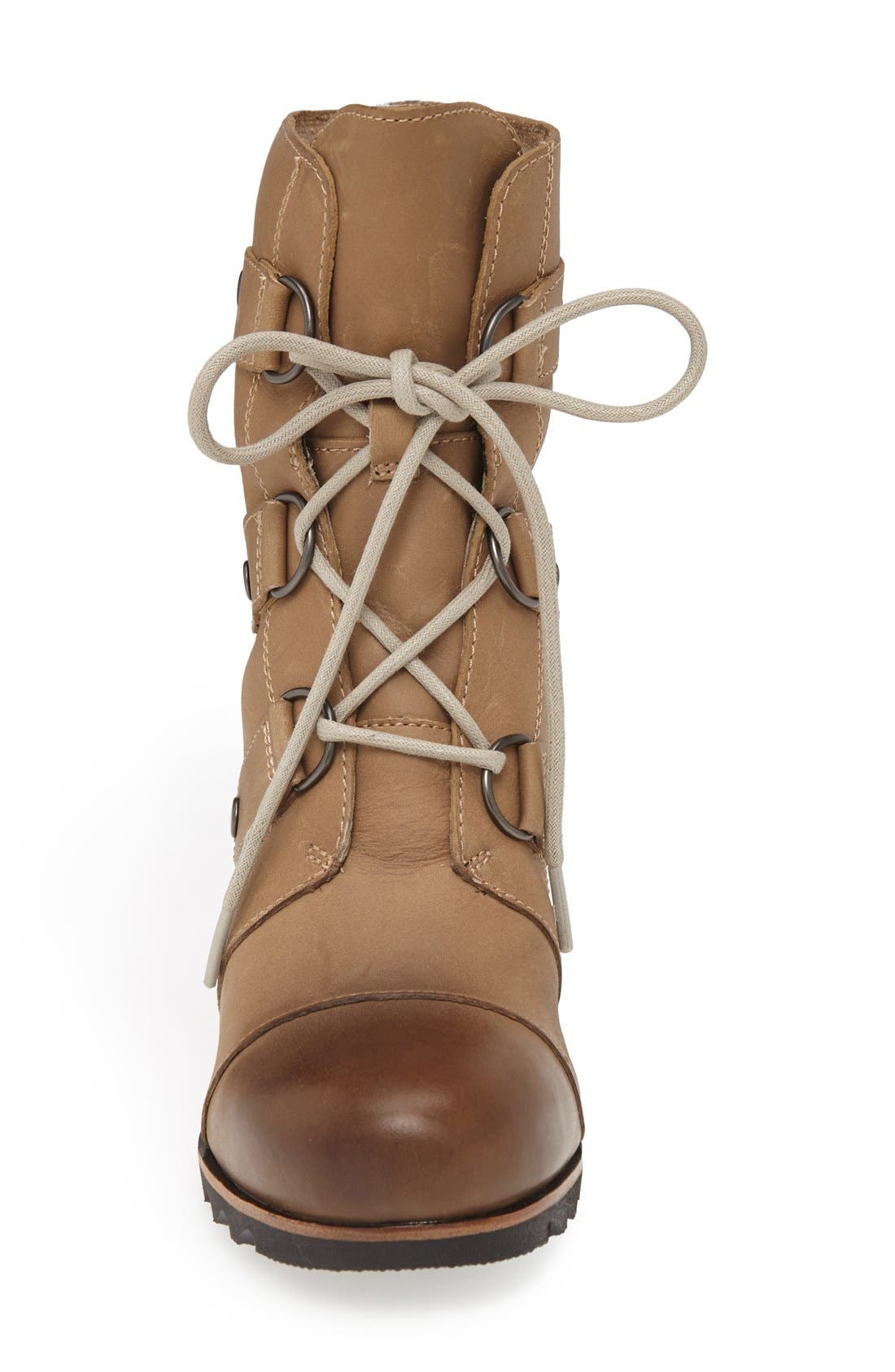 'Joan of Arctic' Waterproof Wedge Boot, Alternate, color, FOSSIL BROWN