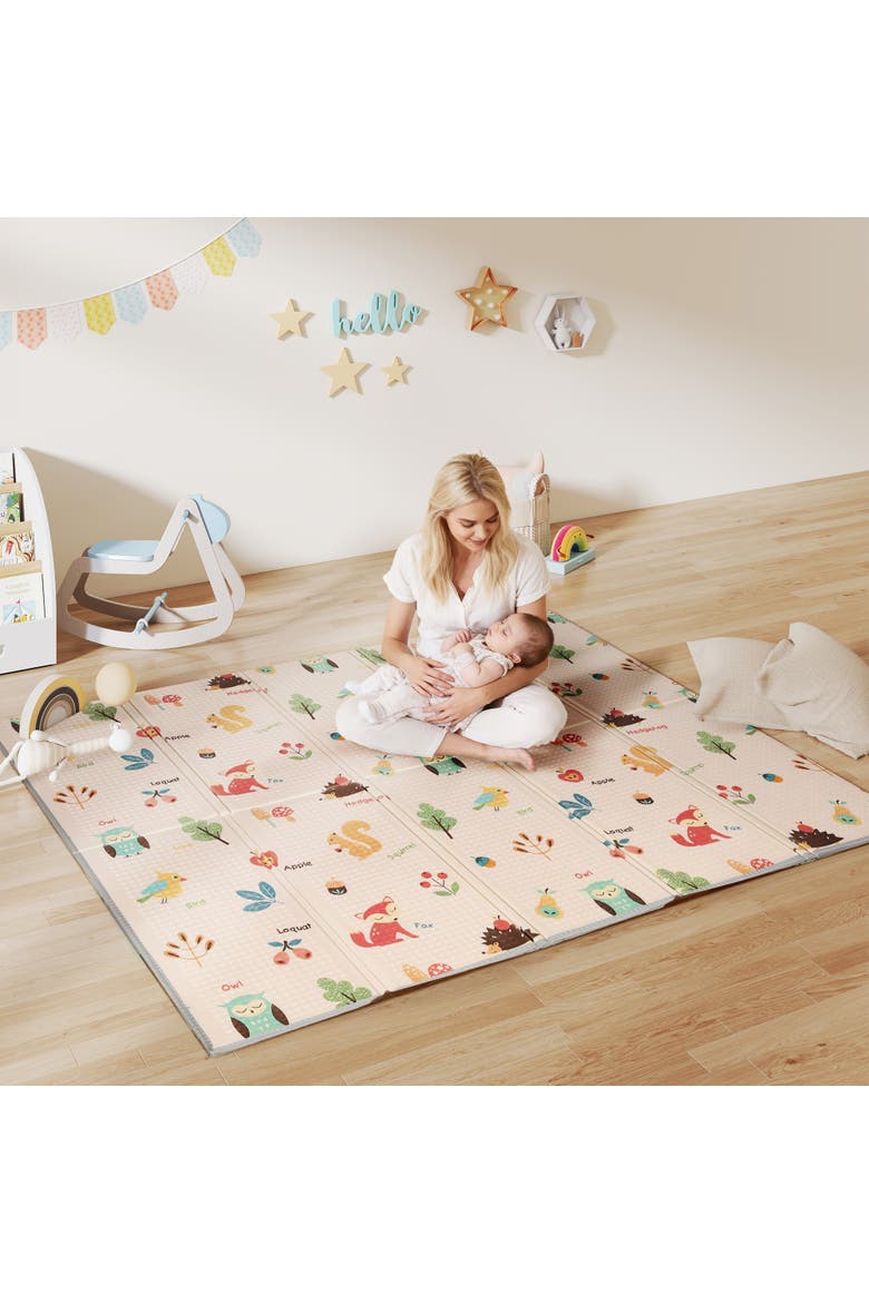 Baby Play Mat 71" x 59", Foldable XPE Foam Crawling Mat, Double-Sided, Alternate, color, multi-colored