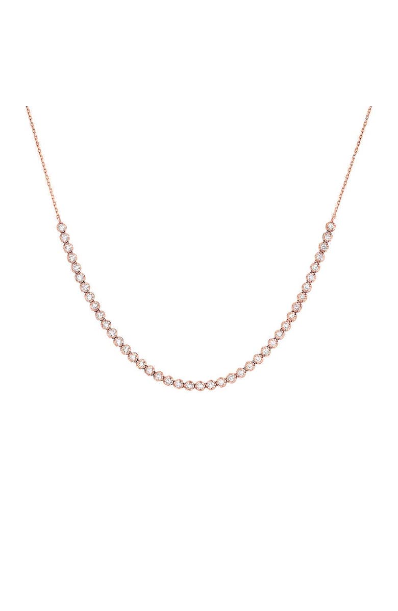 BY ADINA EDEN Diamond Thin Half Tennis Necklace 14K, Main, color, 14K Rose Gold