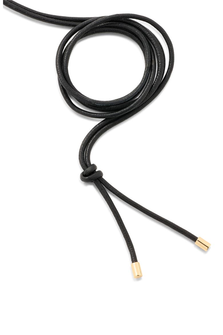 Heart Pendant Cord Necklace, Alternate, color, BLACK