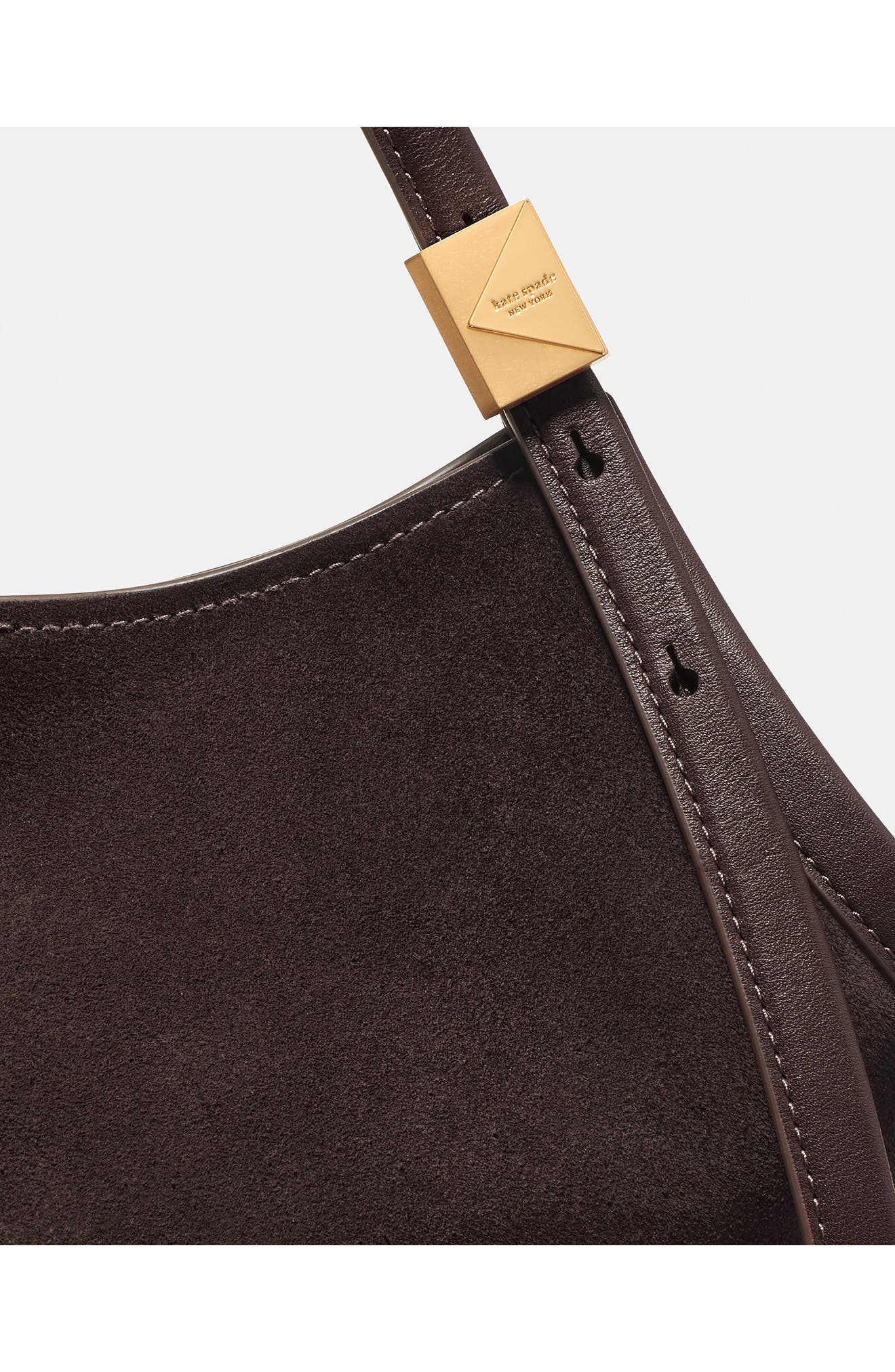 Kate Spade New York Small Deco Suede Tulip Tote, Alternate, color, Hot Fudge