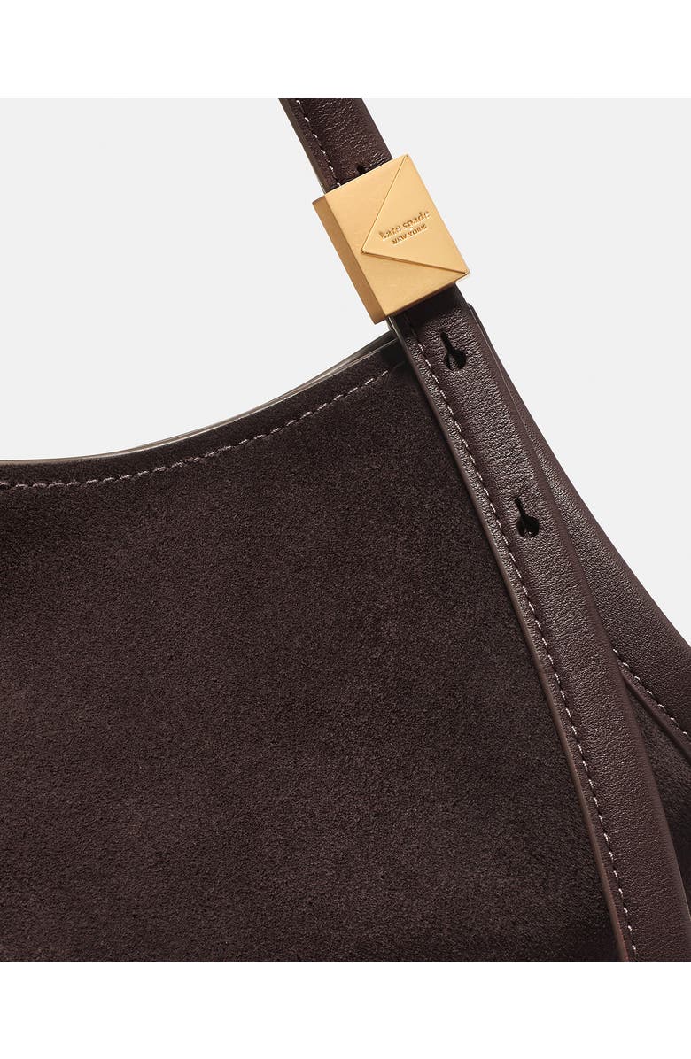 Kate Spade New York Small Deco Suede Tulip Tote, Alternate, color, Hot Fudge