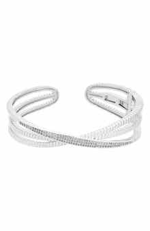 Juvell Cubic Zirconia Hinged Cuff Bracelet