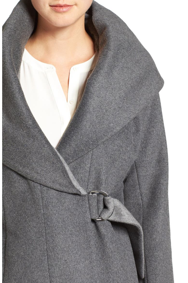 Wool Blend Wrap Coat, Alternate, color, CHARCOAL