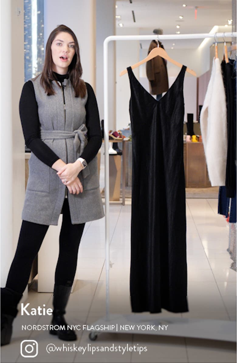 V-Neck Satin Maxi Slipdress, sales video thumbnail