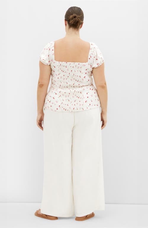 City Chic Daydreamer Print Puff Sleeve Top