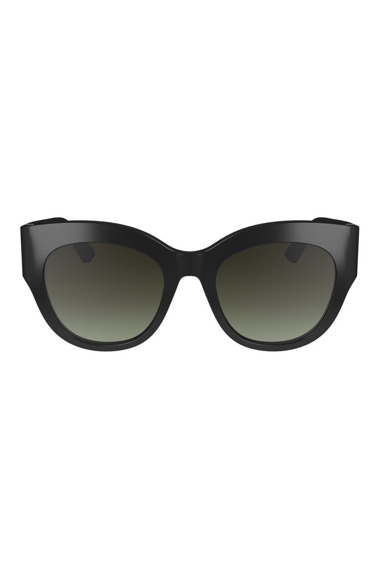 55mm Gradient Butterfly Sunglasses, Main, color, BLACK