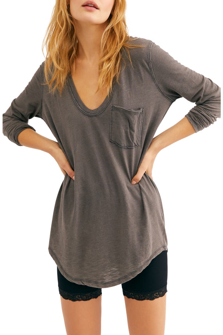 Betty Long Sleeve Top, Main, color, CARBON