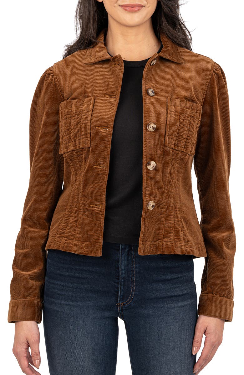 KUT from the Kloth Kyra Stretch Cotton Corduroy Jacket, Main, color, 