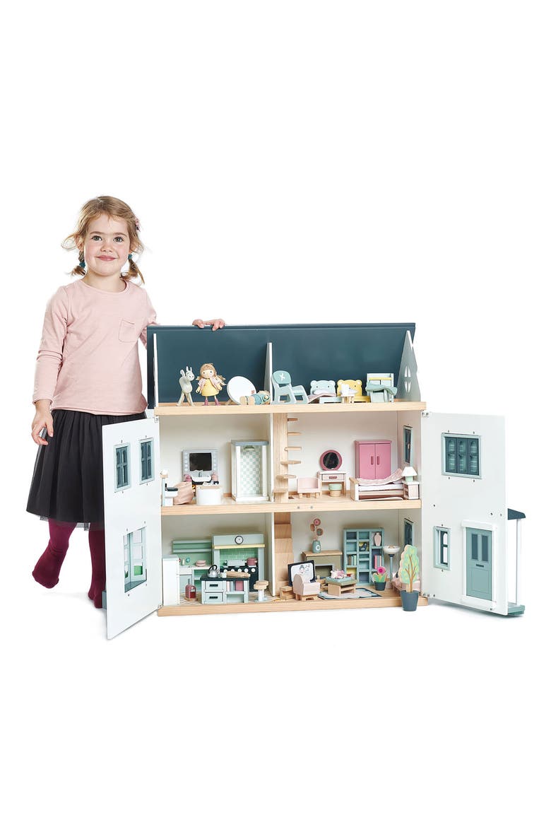 Dovetail Wooden Dollhouse, Alternate, color, WHITE